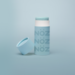 Load image into Gallery viewer, front view of Nöz sunscreen in blue uncapped
